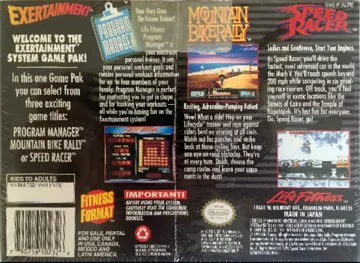 Exertainment Mountain Bike Rally + Speed Racer (Europe) (En,Fr,De,Es,Nl) (Proto) box cover back